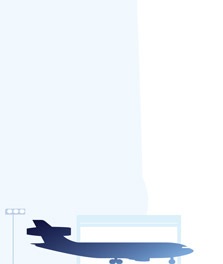 Ilustração do lado ar do aeroporto, com um avião estacionado