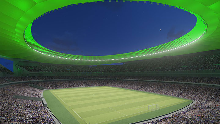 Iluminação do novo estádio do Atlético de Madrid