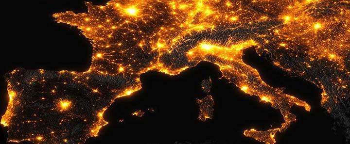 iluminação noturna da europa