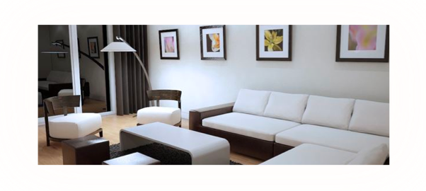 Efeito de iluminação de sala de estar com uma temperatura de cor branca brilhante 